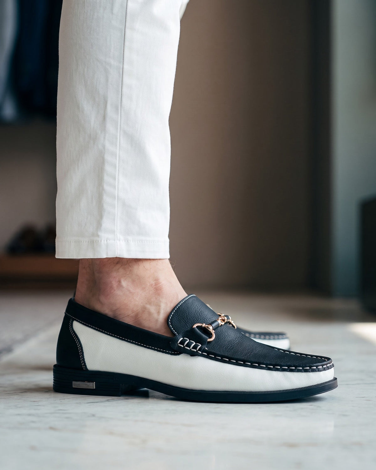 Paul-Antoine | Mocassin bicolore en cuir