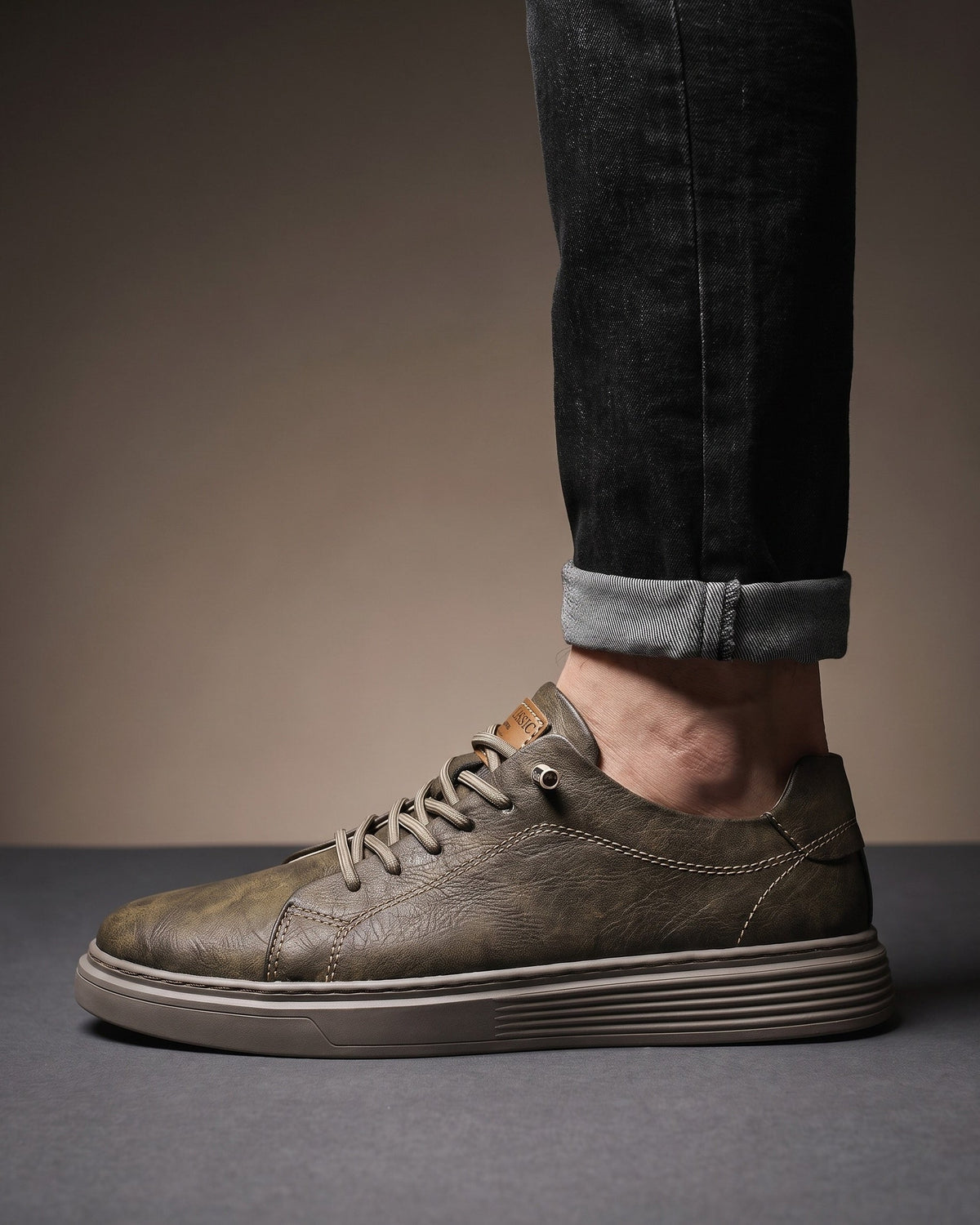 Noël | Basket basse en cuir lisse