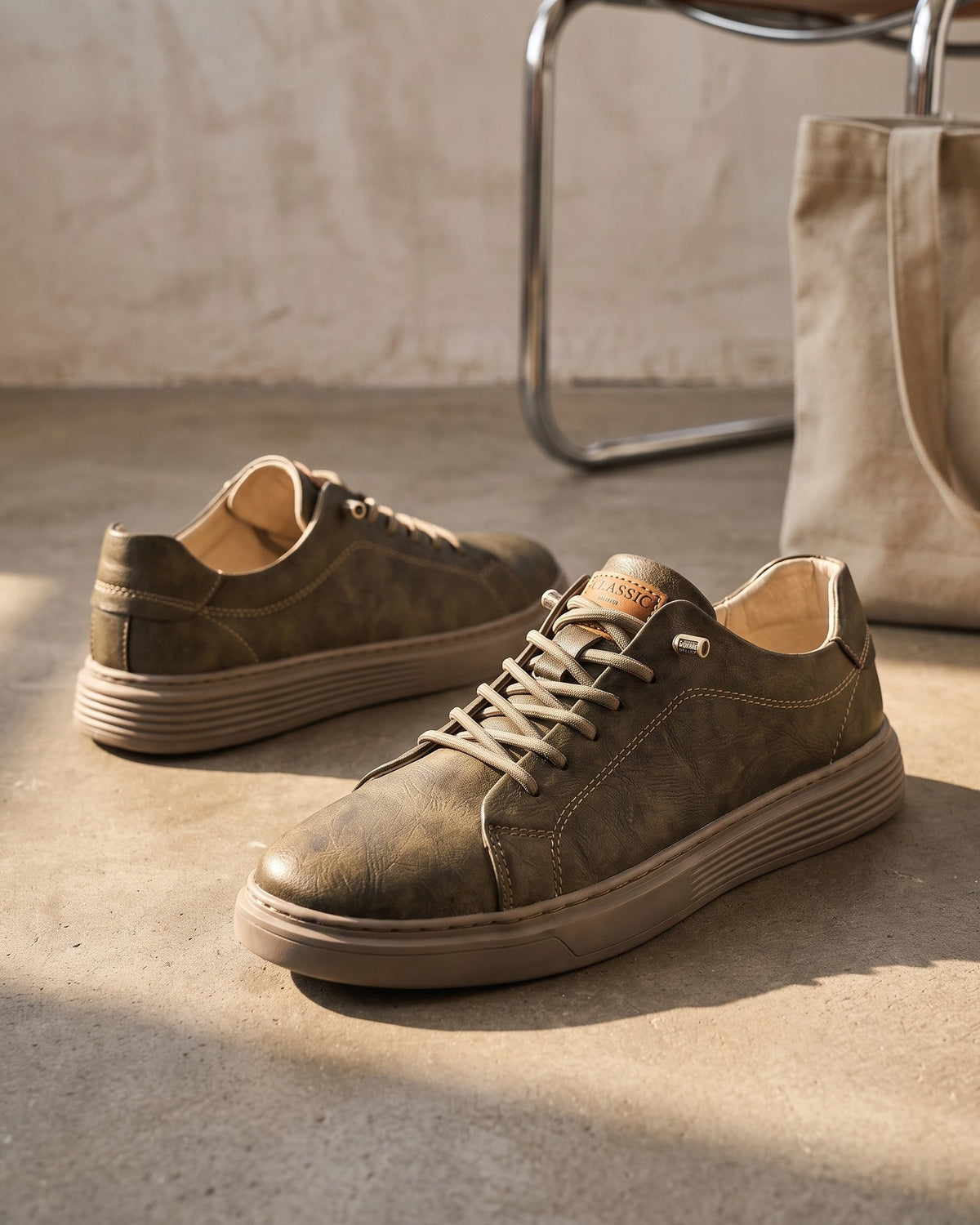 Noël | Basket basse en cuir lisse