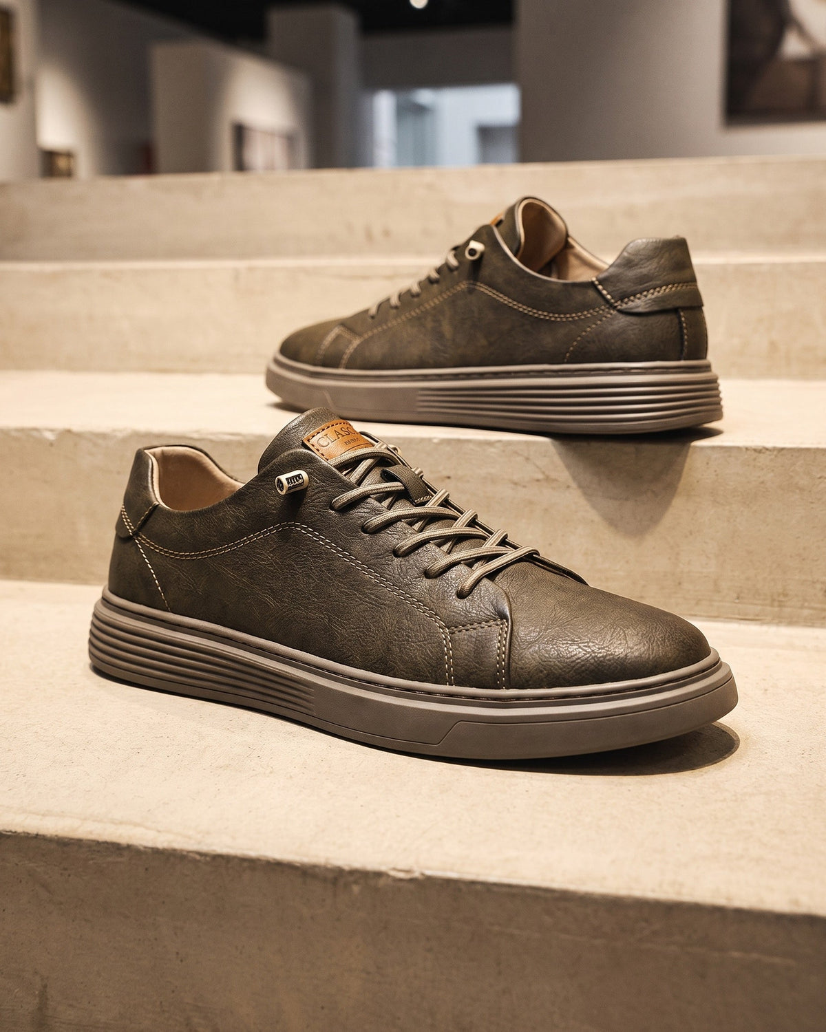 Noël | Basket basse en cuir lisse