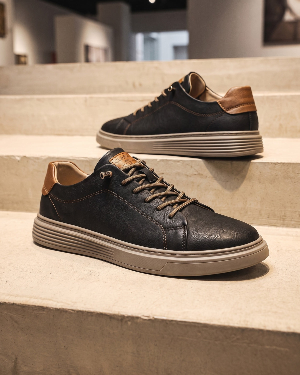 Noël | Basket basse en cuir lisse
