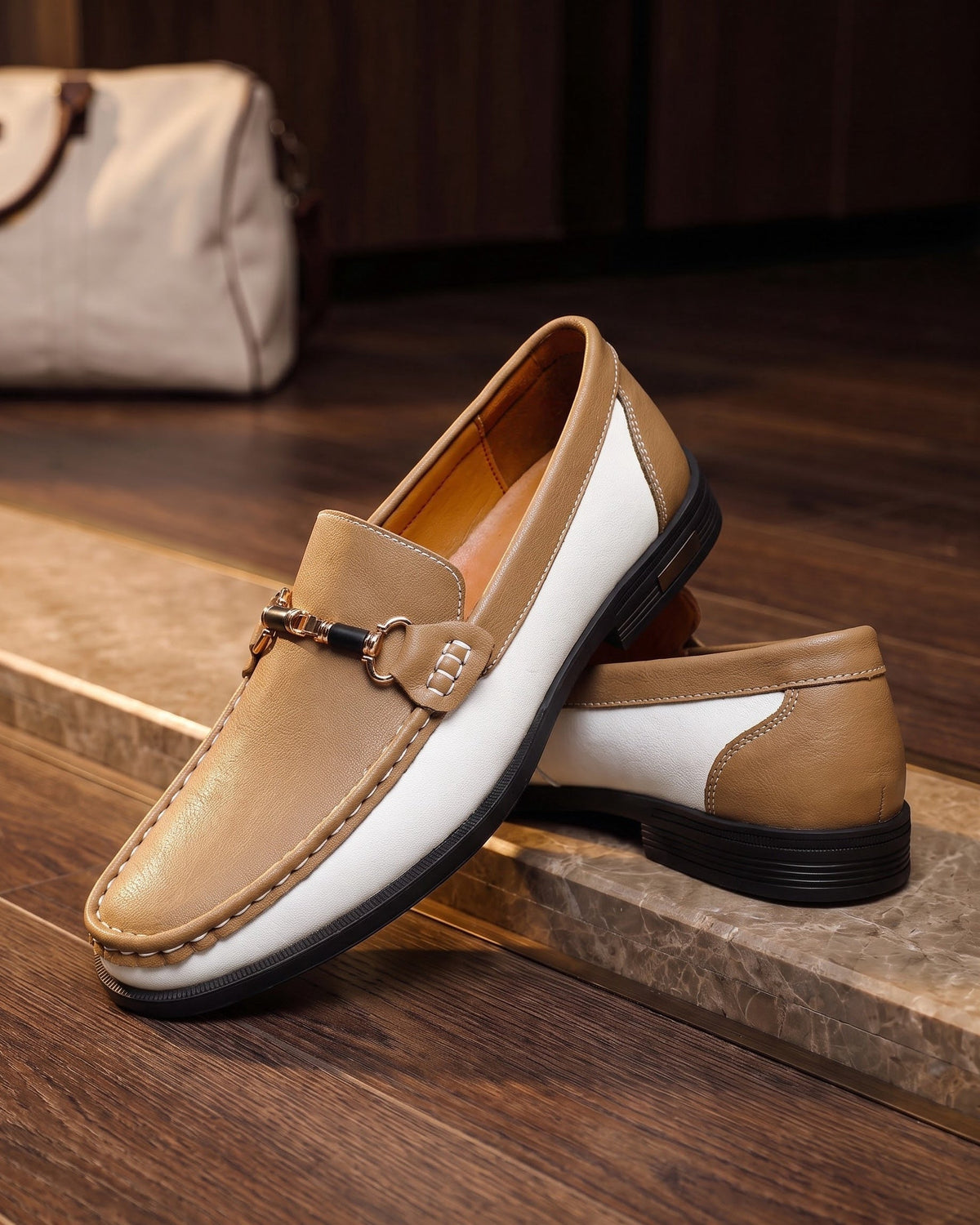 Paul-Antoine | Mocassin bicolore en cuir