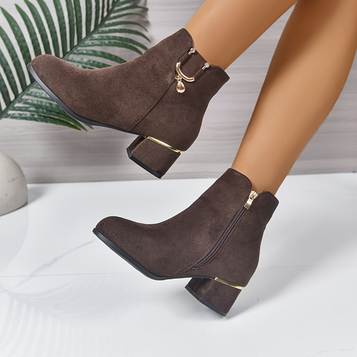 Paloma | Bottines zippées à talon bloc