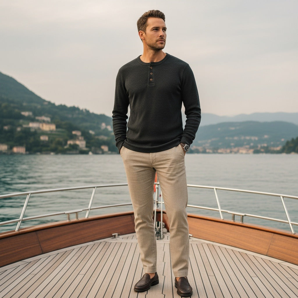 Gonzague | T-shirt henley coupe moderne