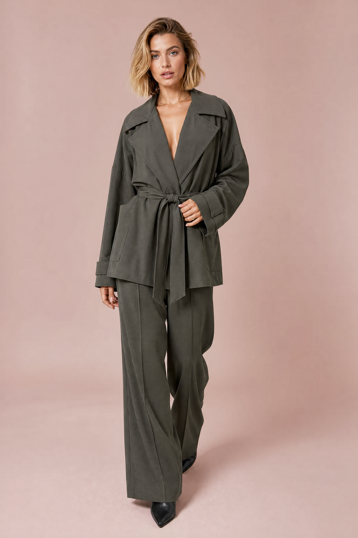 Laetitia | Ensemble veste trench et pantalon