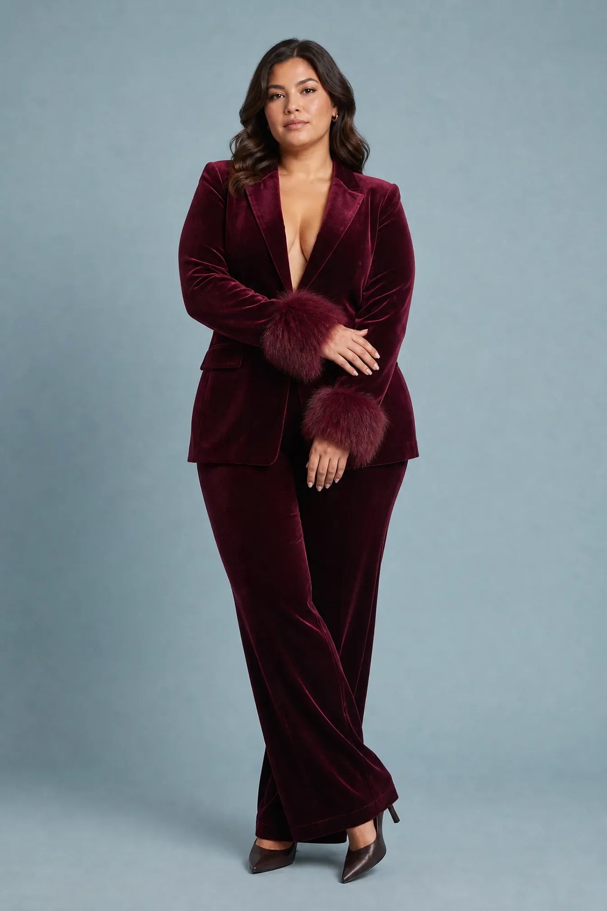 Lina | Ensemble blazer effet velours