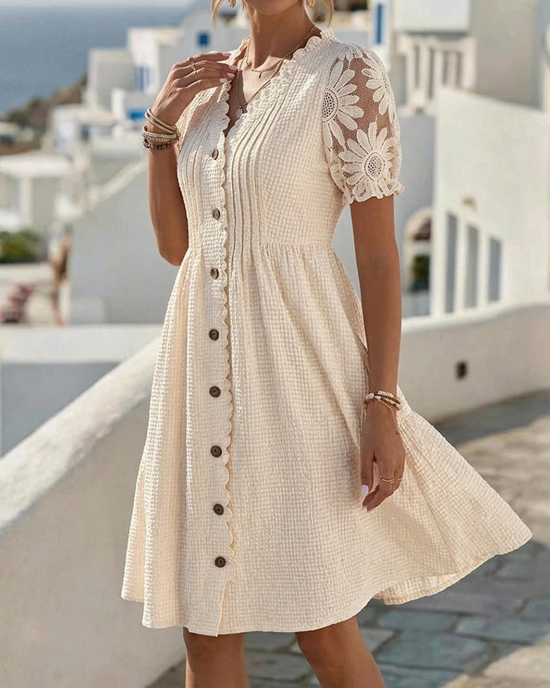 Deneke | Robe midi à manches ballon