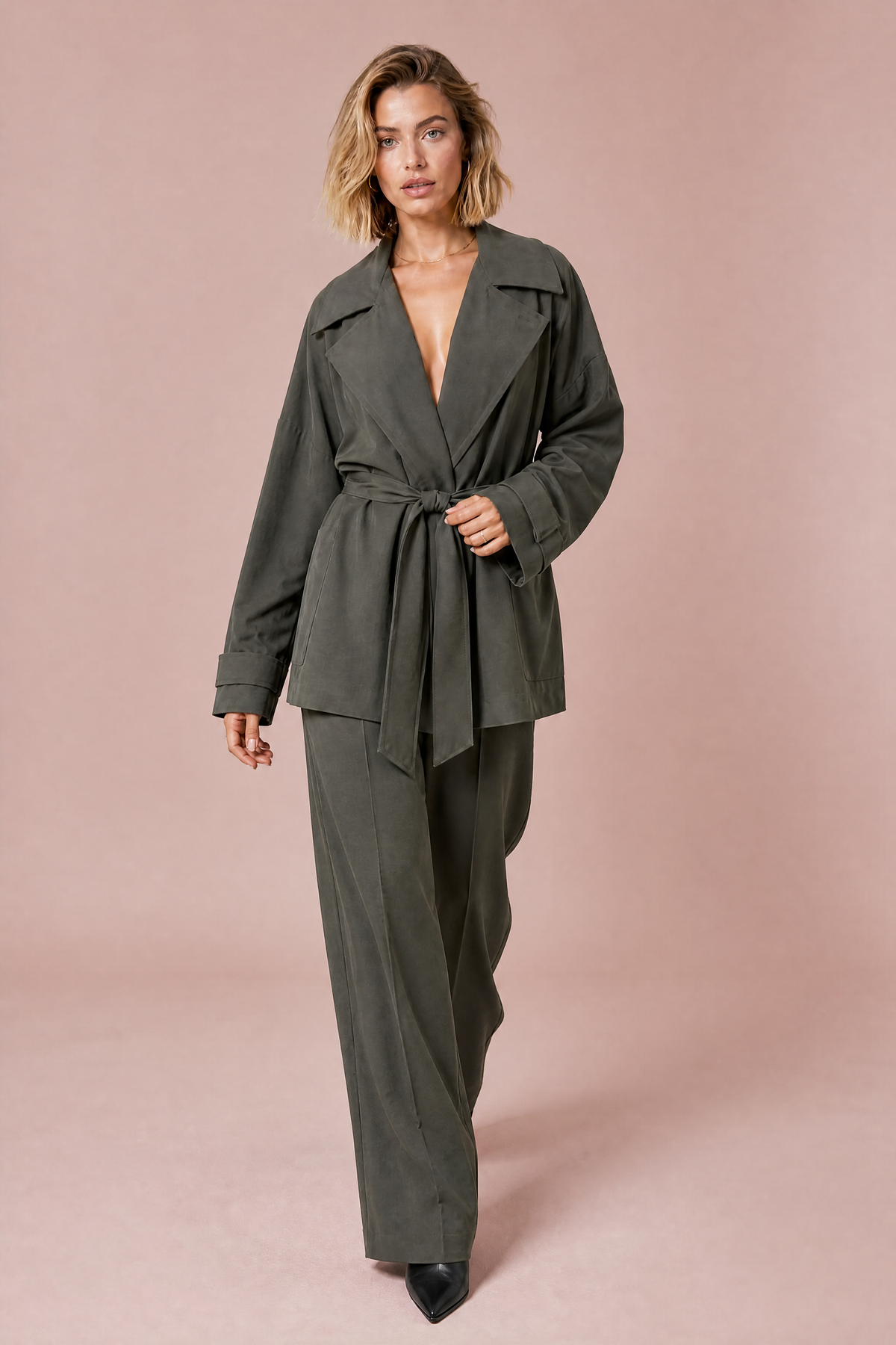 Laetitia | Ensemble veste trench et pantalon