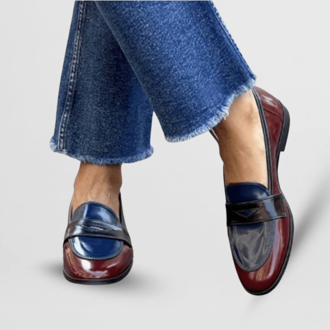 Réjane | Mocassin verni bicolore