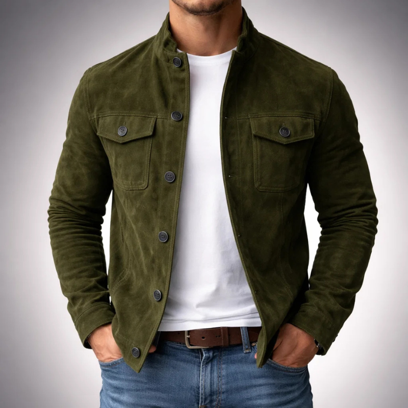 Arthur | Blouson bomber premium en cuir suédé souple