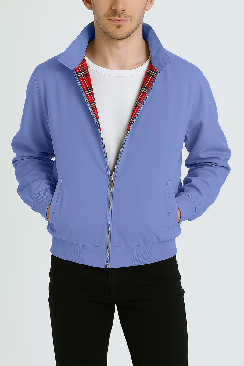 Éric | Veste Harrington élégante avec doublure tartan classique