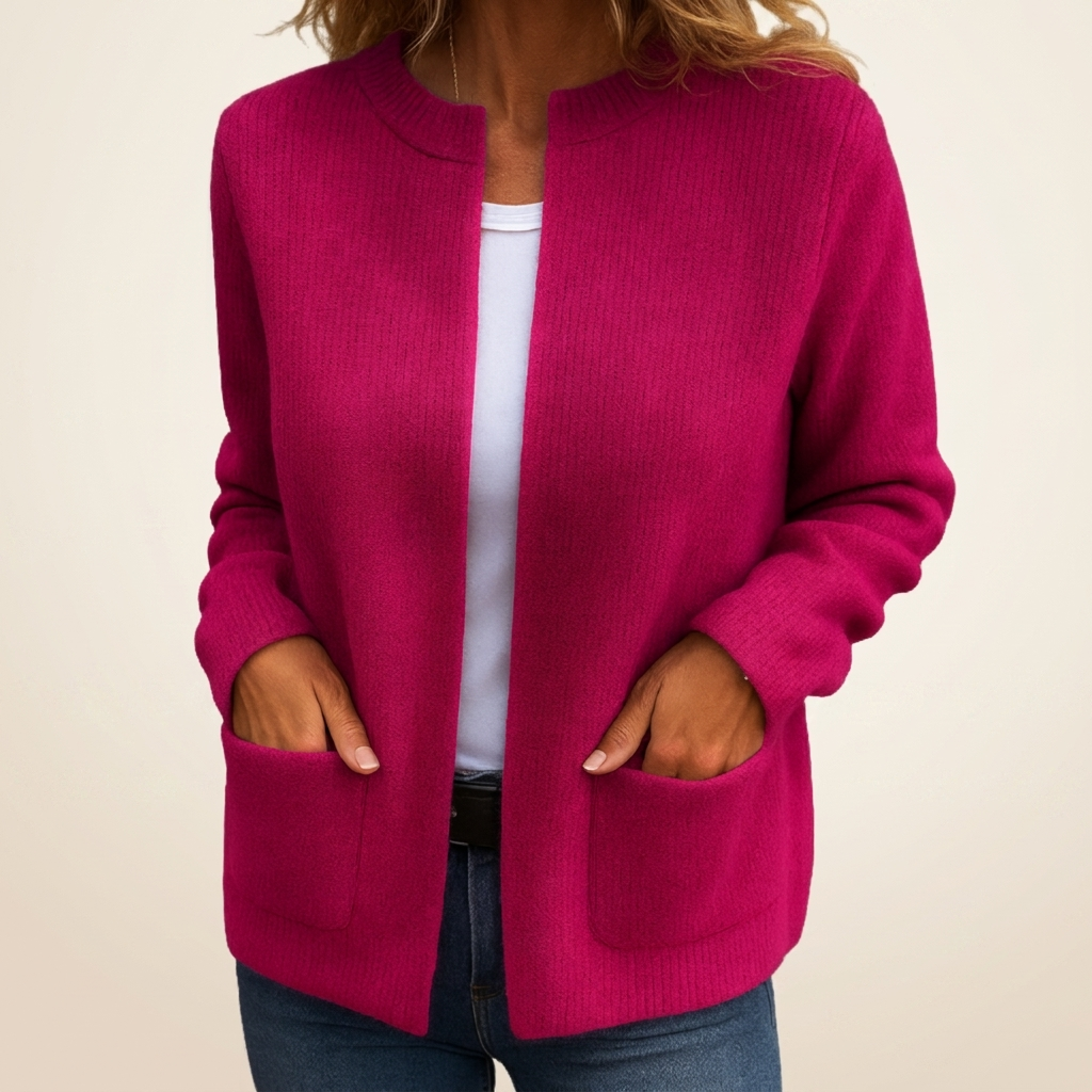 Claire | Cardigan à fermeture éclair en jersey doux