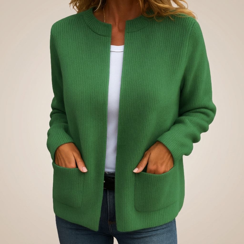 Claire | Cardigan à fermeture éclair en jersey doux