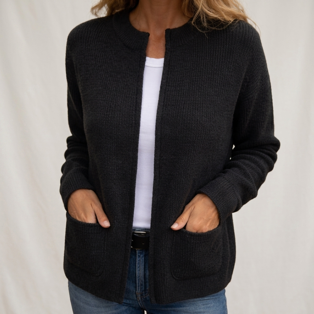 Claire | Cardigan à fermeture éclair en jersey doux