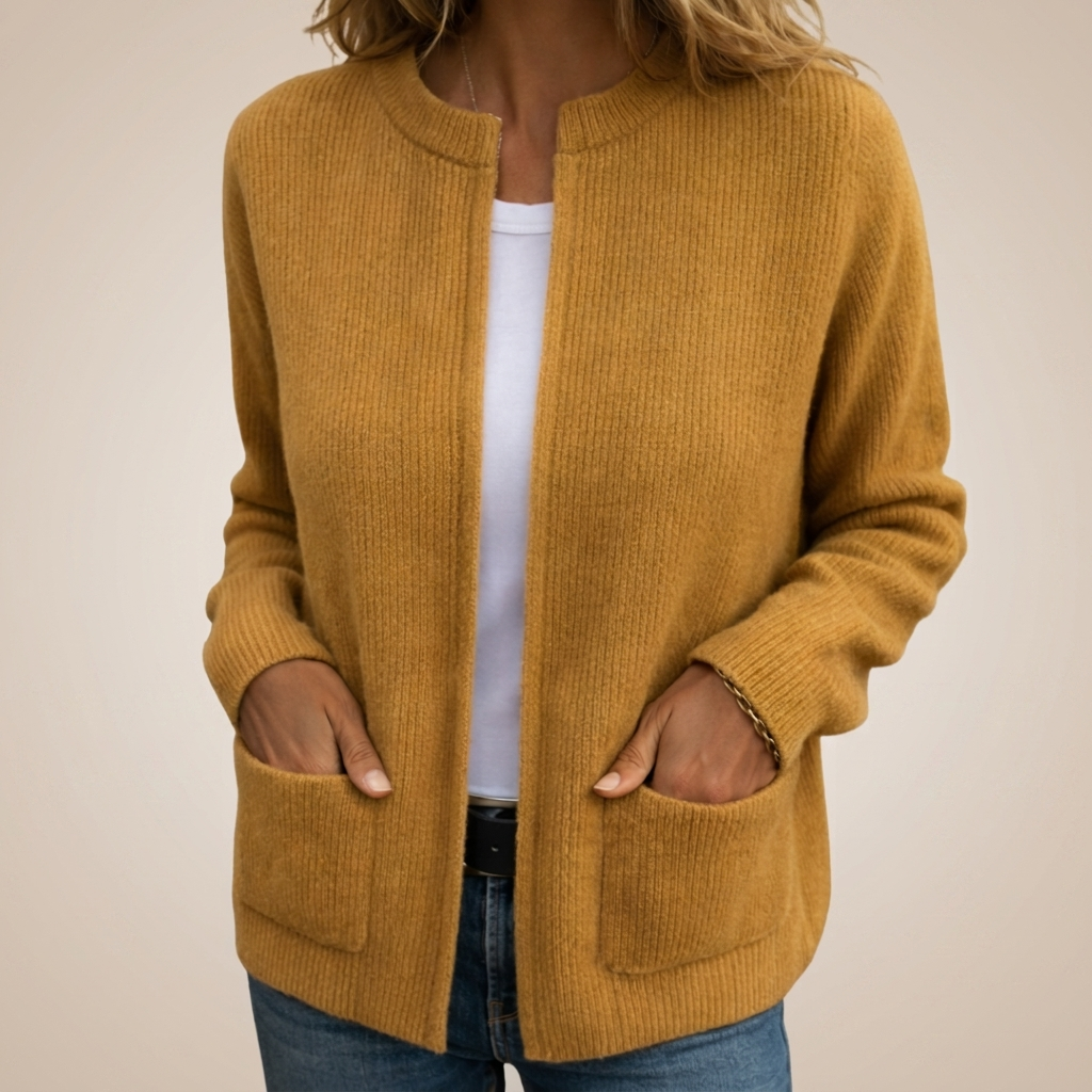 Claire | Cardigan à fermeture éclair en jersey doux