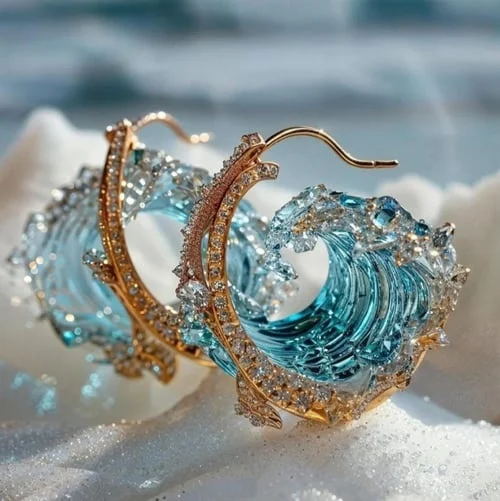 Susana - Élégantes boucles d’oreilles inspirées des vagues de la mer