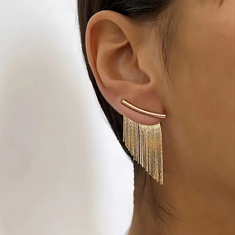 Boucles d'oreilles pendantes en or vintage