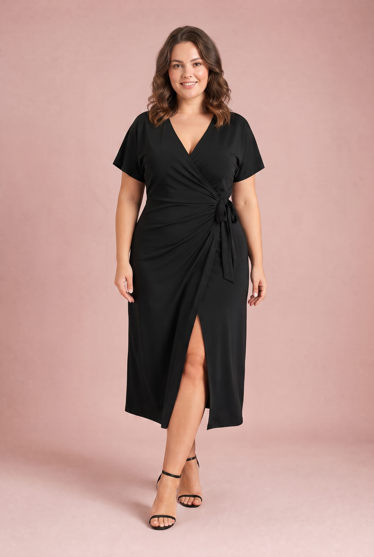 Déborah | Robe midi portefeuille col V
