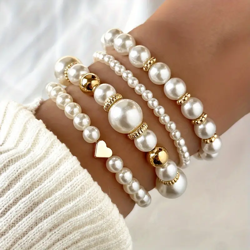 Amelia - Élégant ensemble intemporel de bracelets en perles