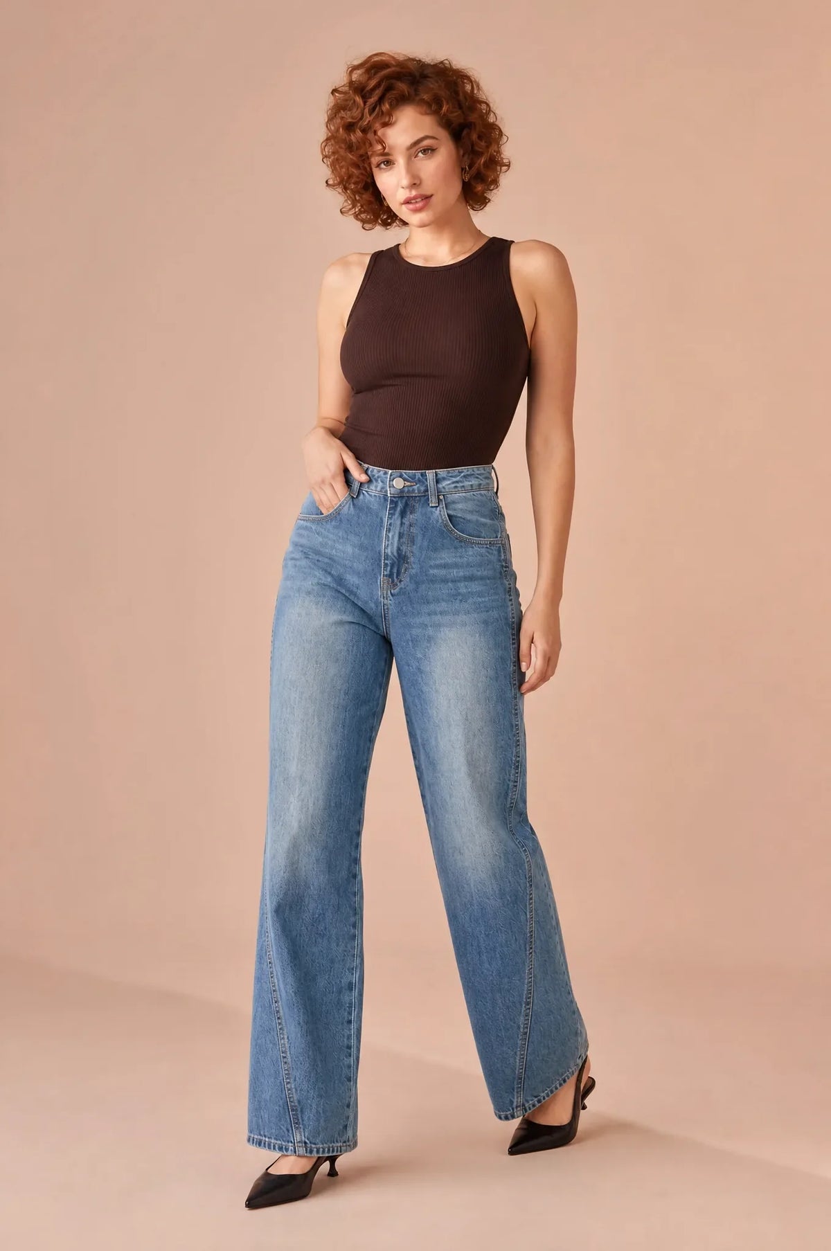 Iris | Jean ample jambe droite