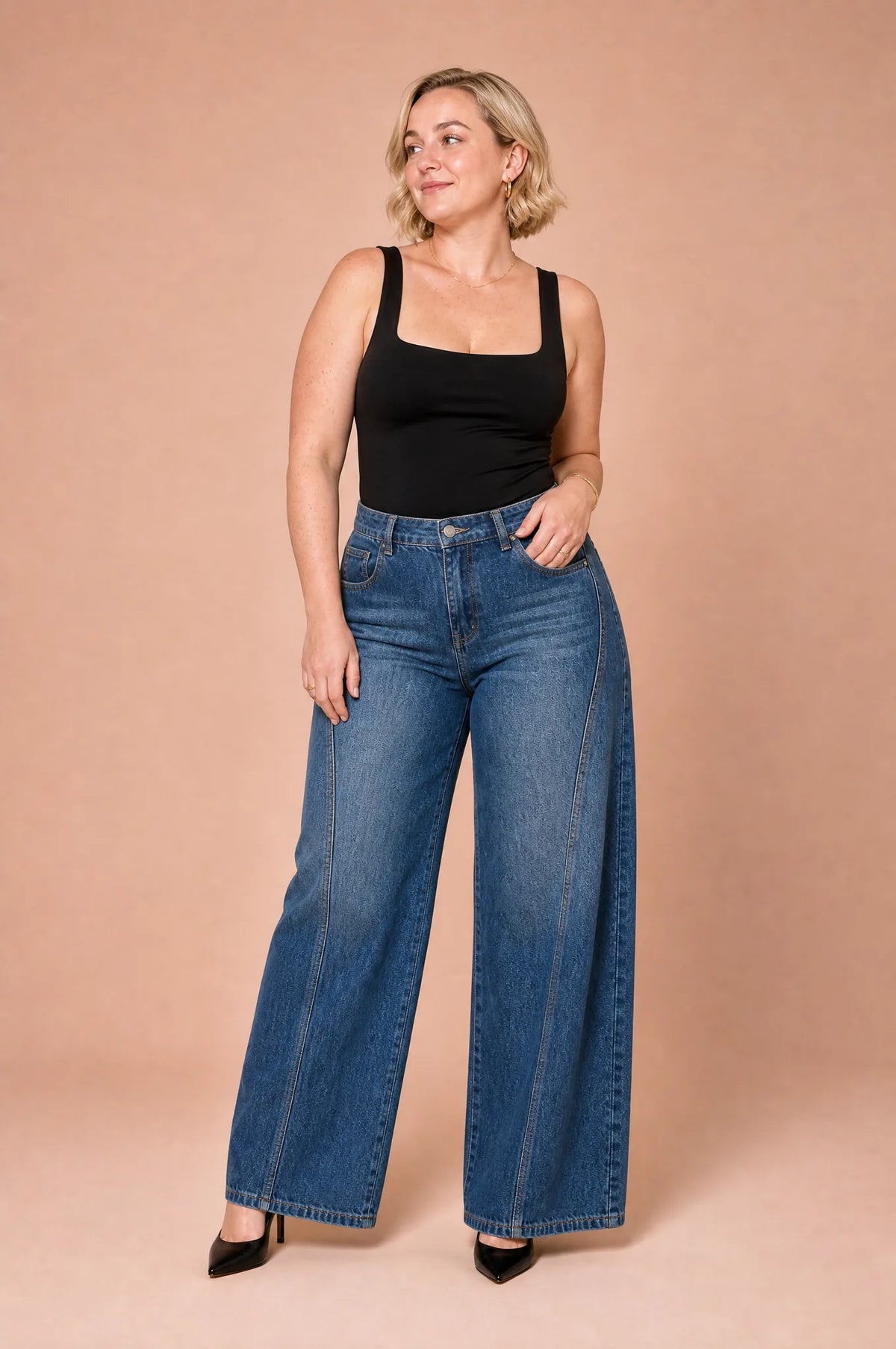 Irène | Jean taille haute jambe large
