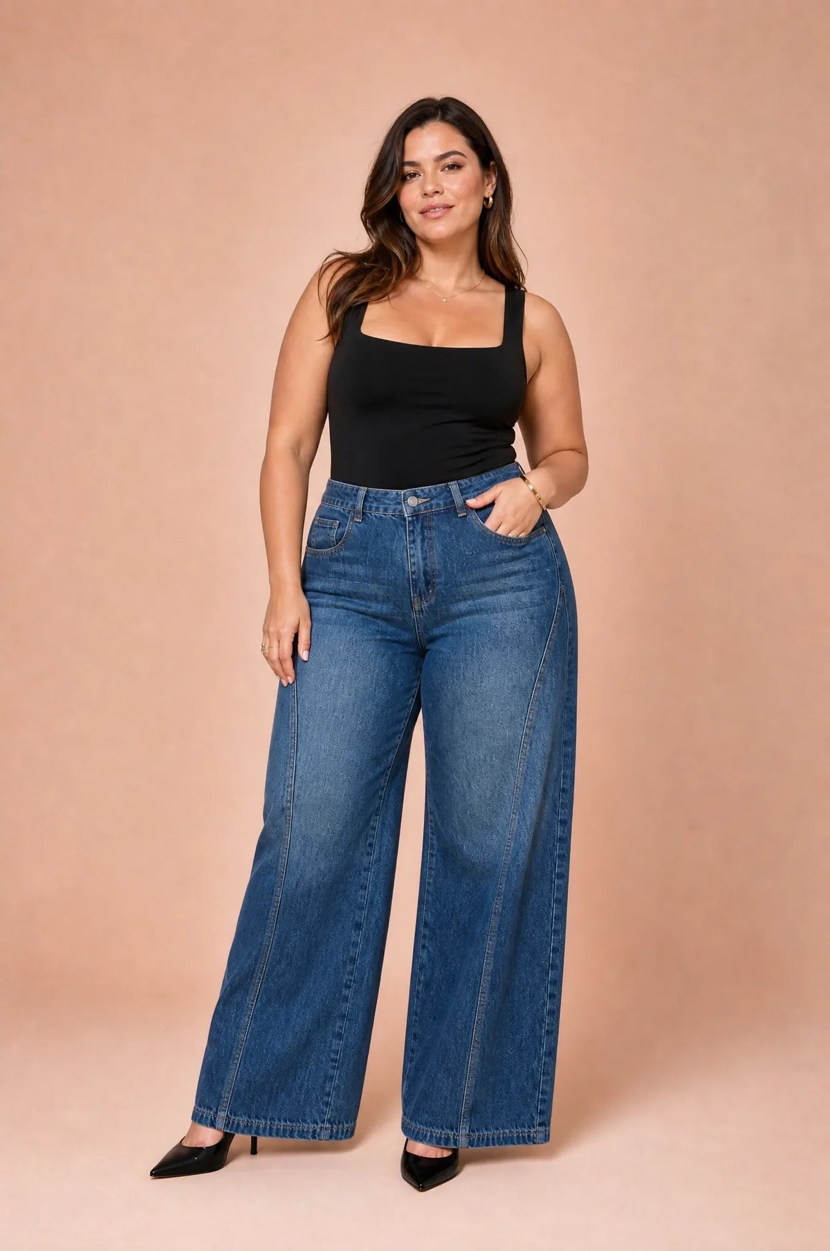 Irène | Jean taille haute jambe large
