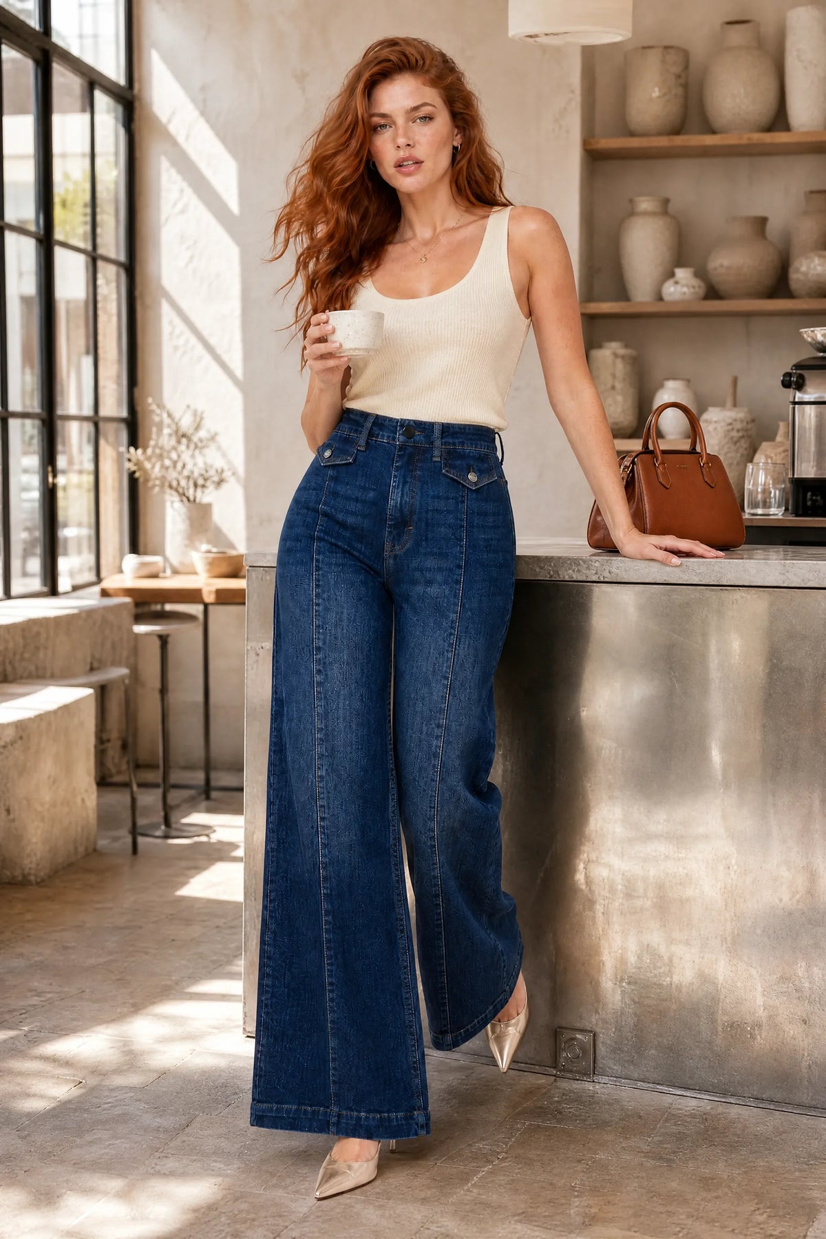 Isaure | Jean taille haute coupe large