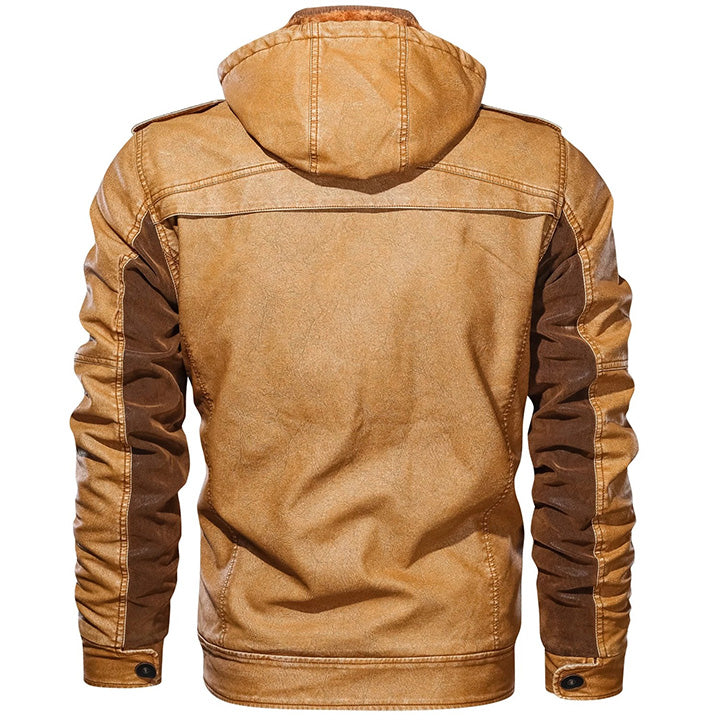 Damien | Veste effet cuir à capuche