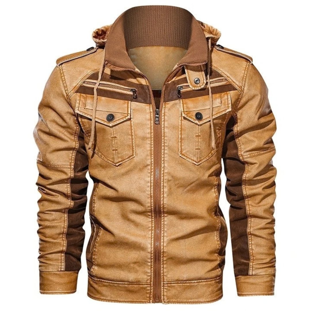 Damien | Veste effet cuir à capuche