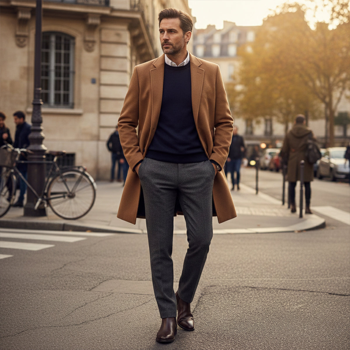 Albéric | Manteau long à revers crantés