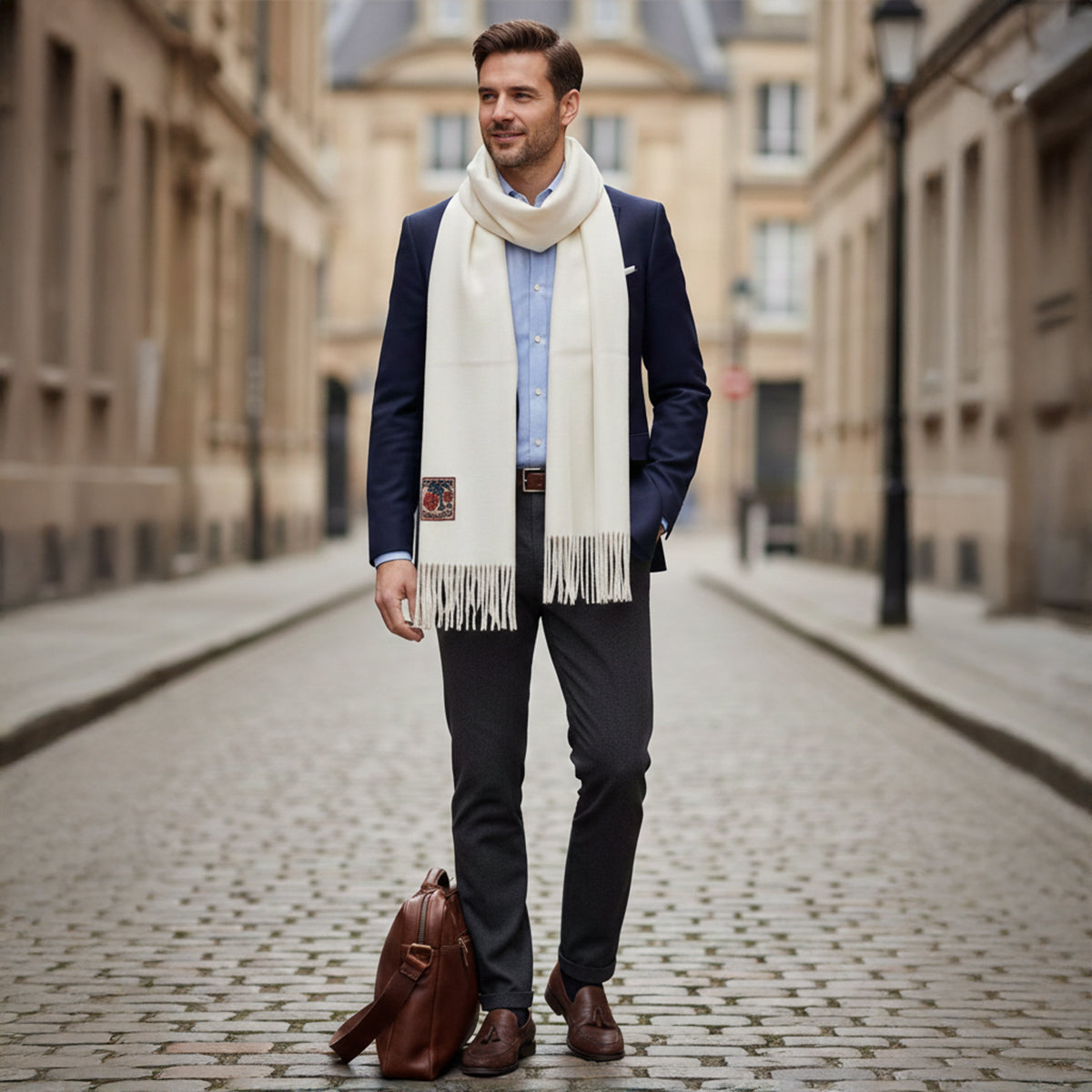 William | Grande écharpe cachemire mérinos