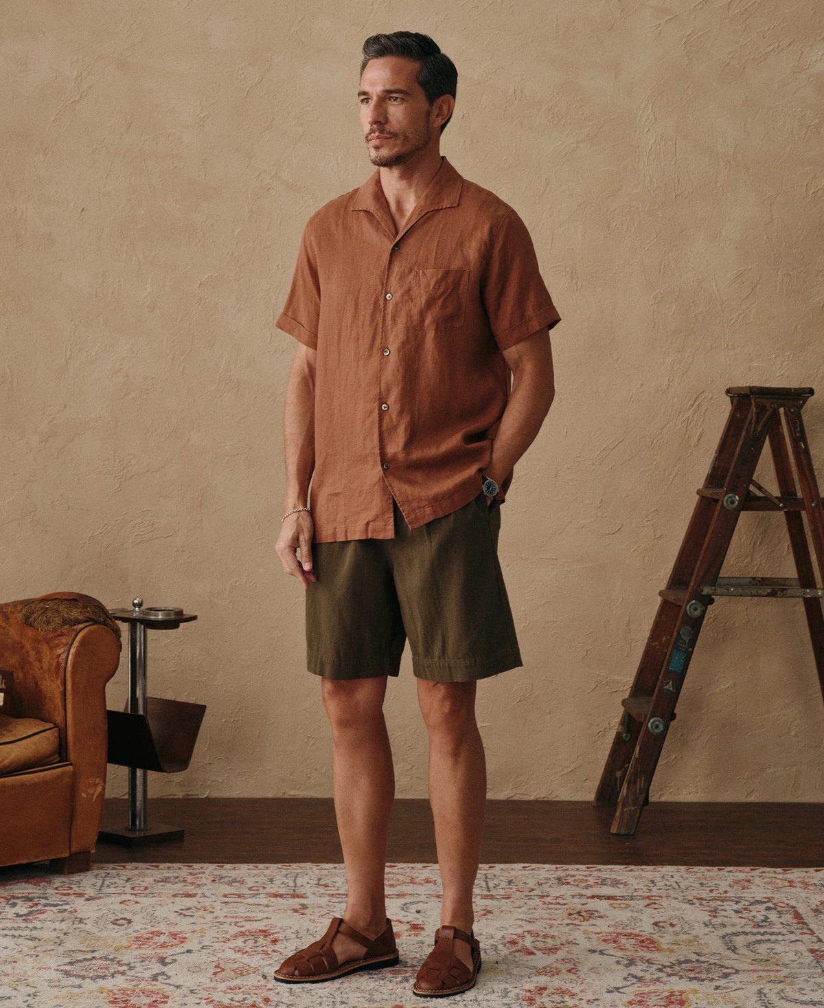 Erwan | Chemisette en lin col italien