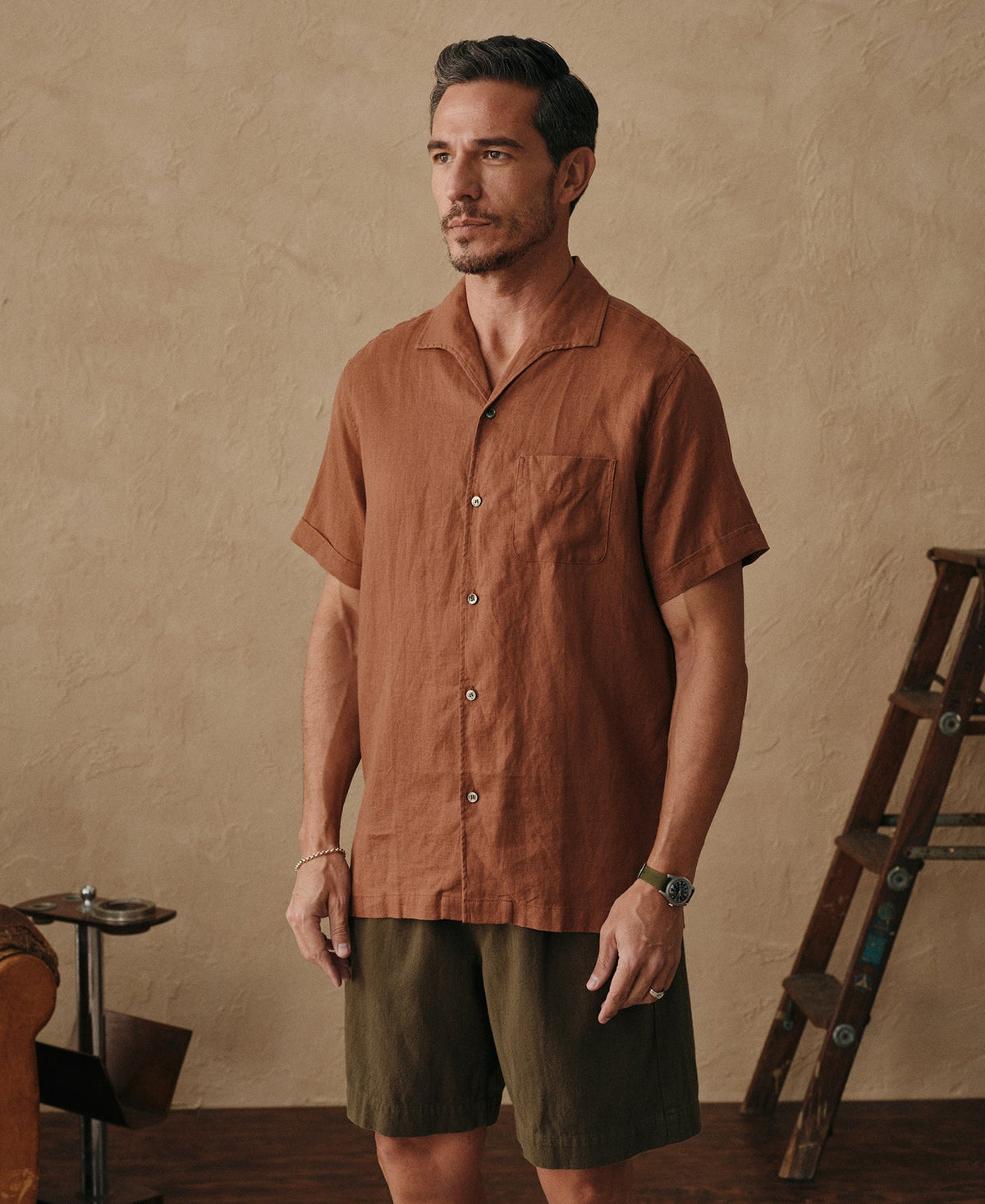 Erwan | Chemisette en lin col italien