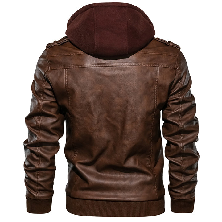 Victor | Veste effet cuir à capuche