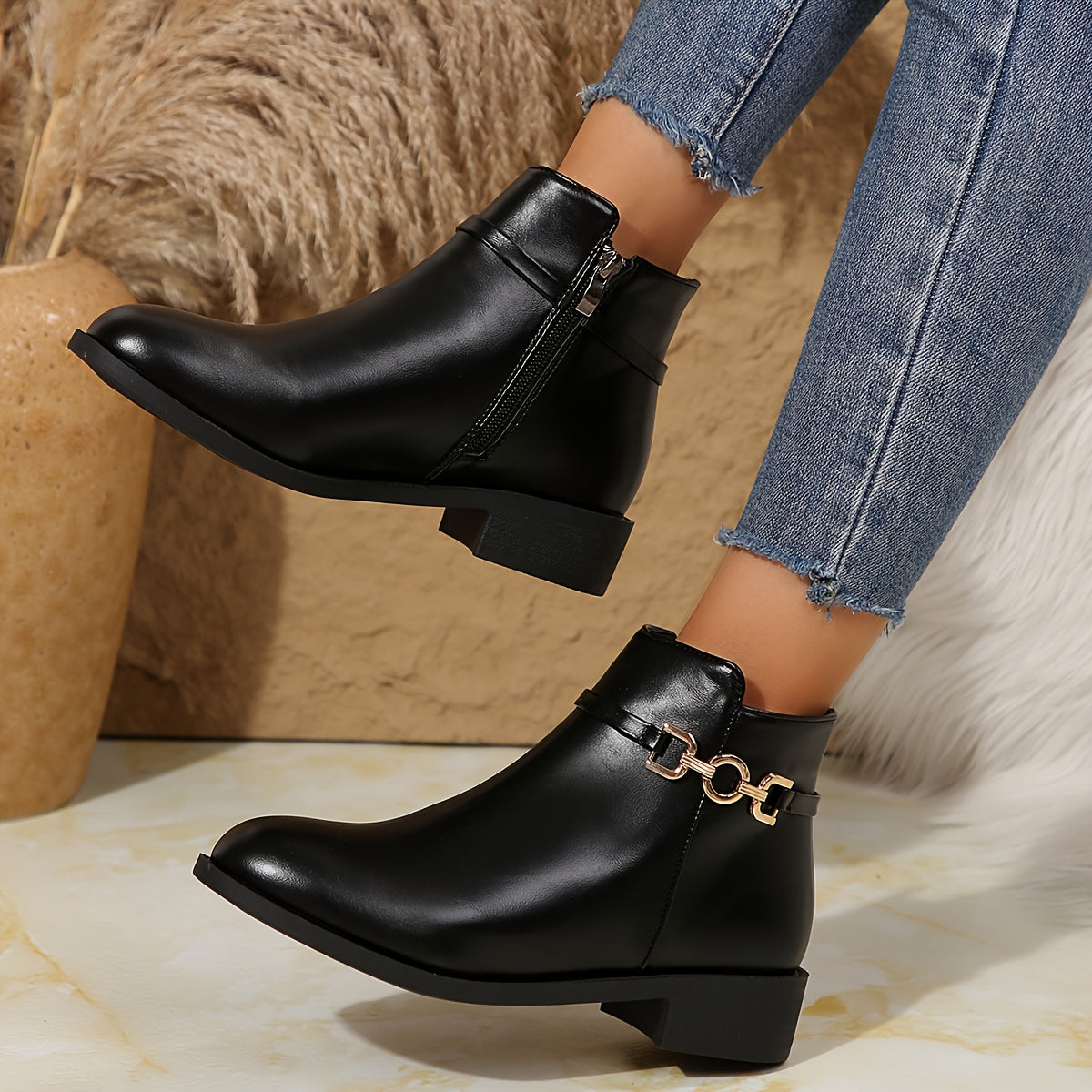 Pomeline | Bottines à chaîne décorative