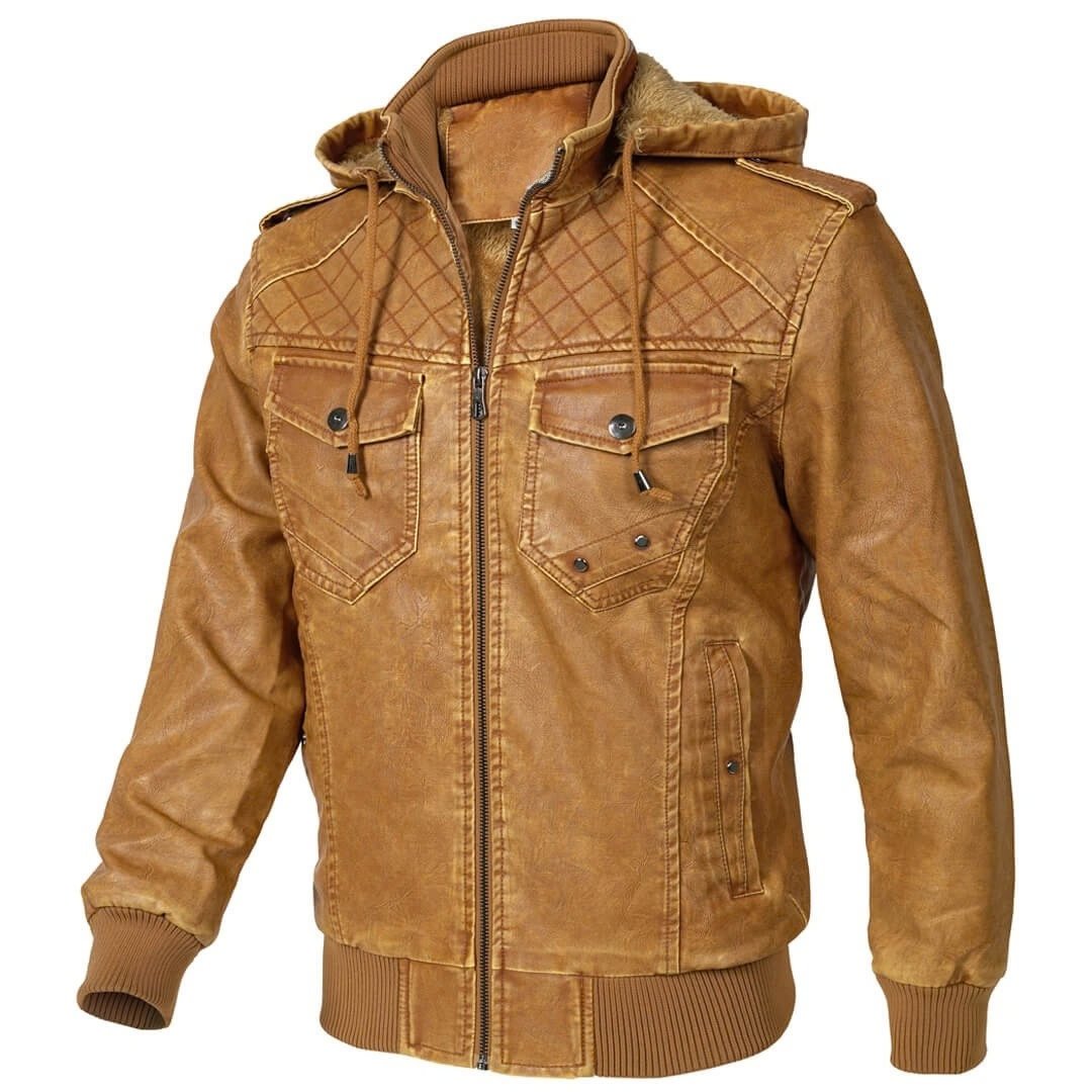 Lucien | Veste effet cuir à capuche
