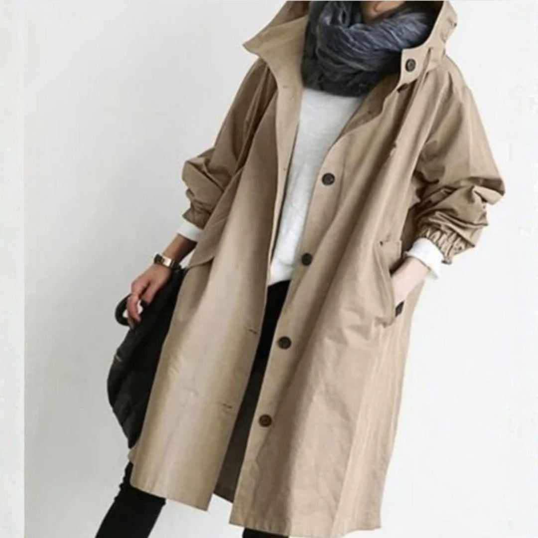 Axelle | Manteau long cocon à capuche