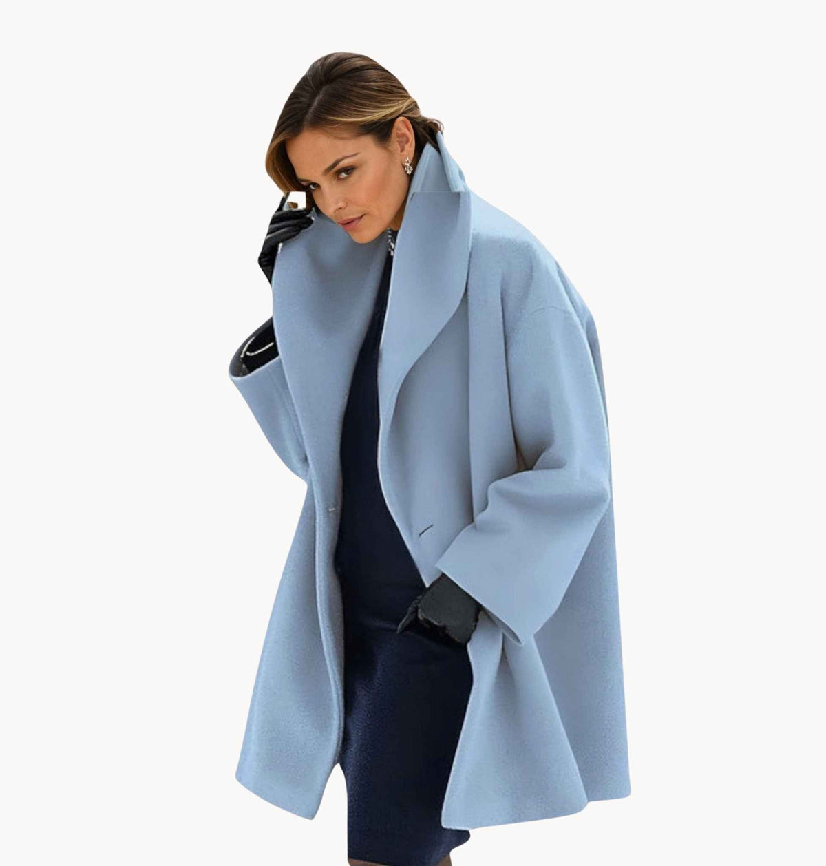 Aude | Manteau cocon à revers châle