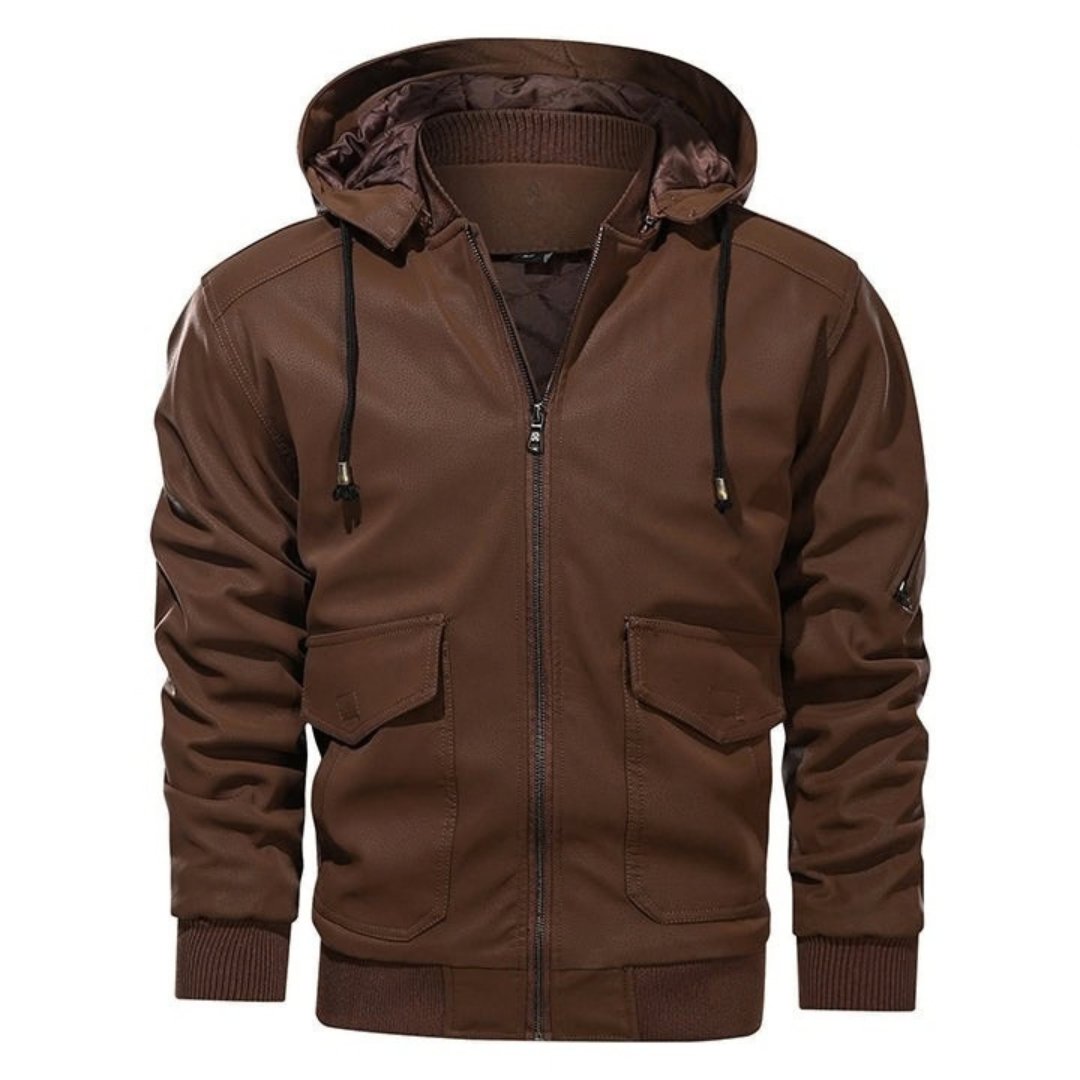 Adrien | Veste effet cuir à capuche