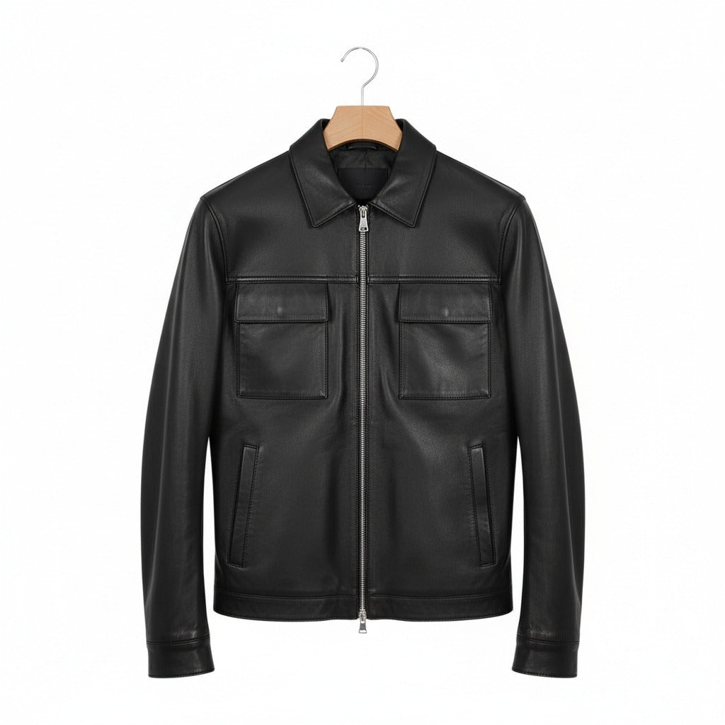 Bérenger | Harrington aspect cuir lisse