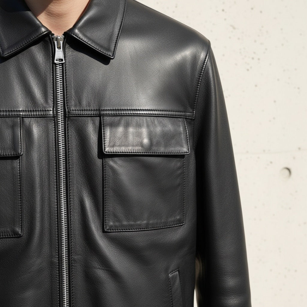 Bérenger | Harrington aspect cuir lisse