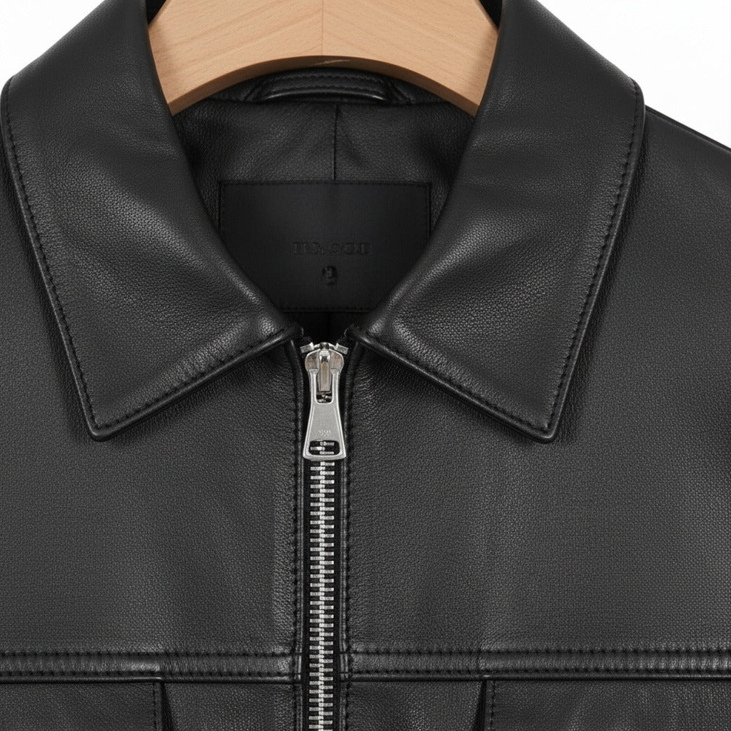 Bérenger | Harrington aspect cuir lisse