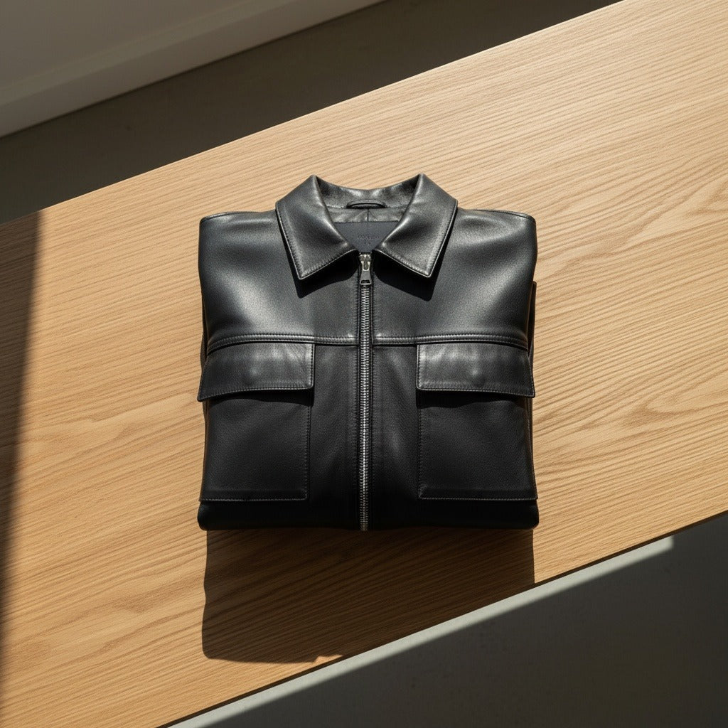 Bérenger | Harrington aspect cuir lisse