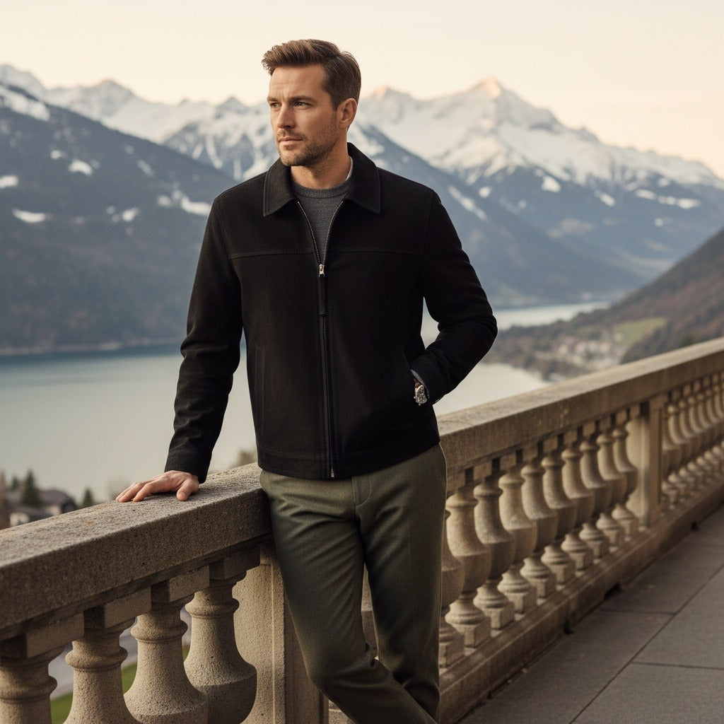Brice | Harrington aspect daim col boutonné