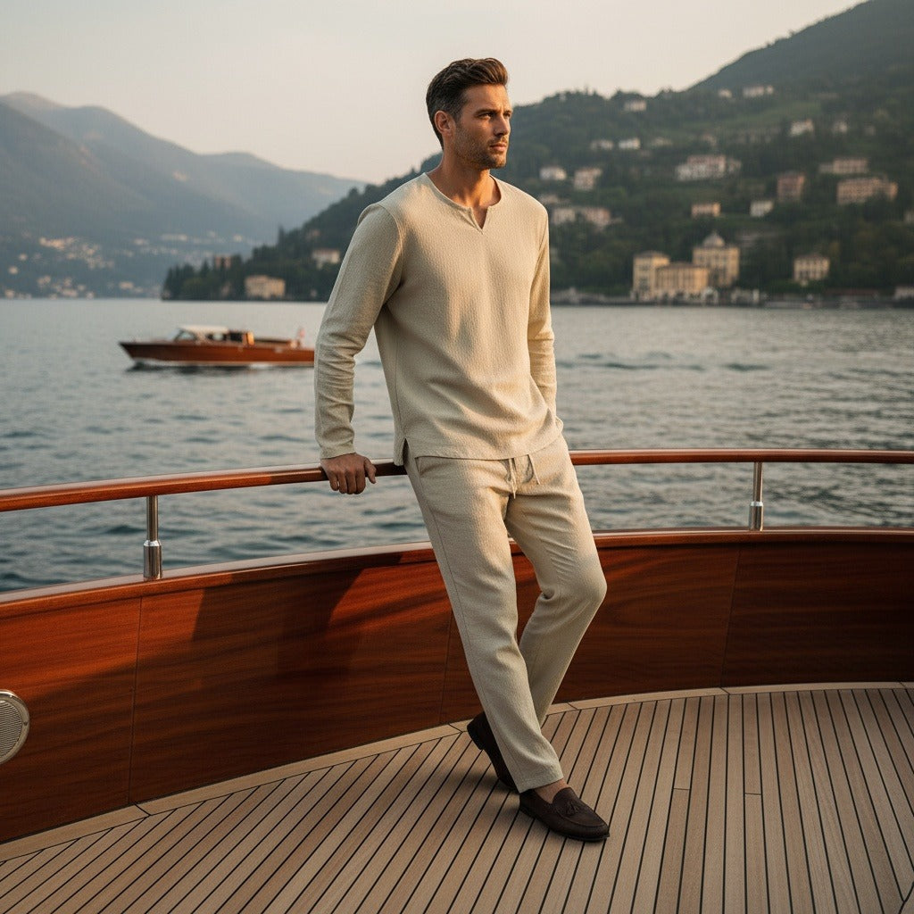 Léonard | Henley et pantalon en lin