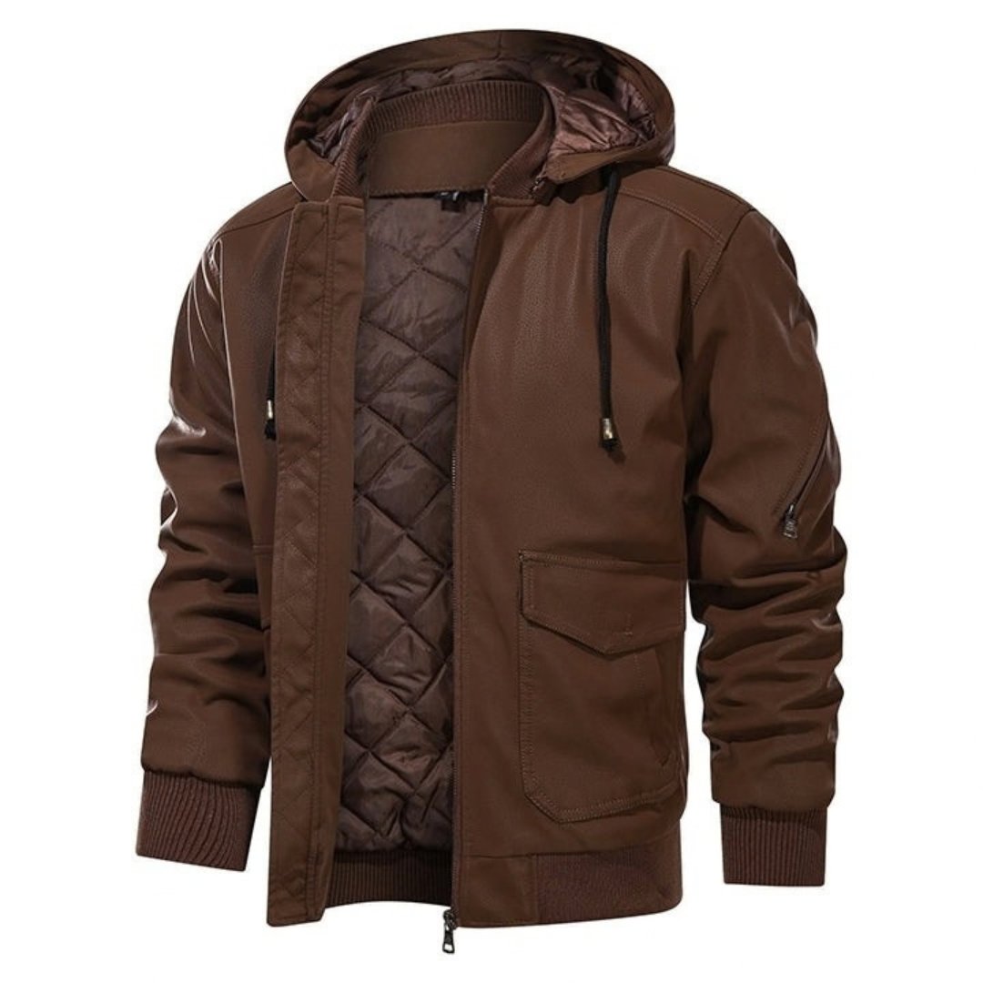 Adrien | Veste effet cuir à capuche