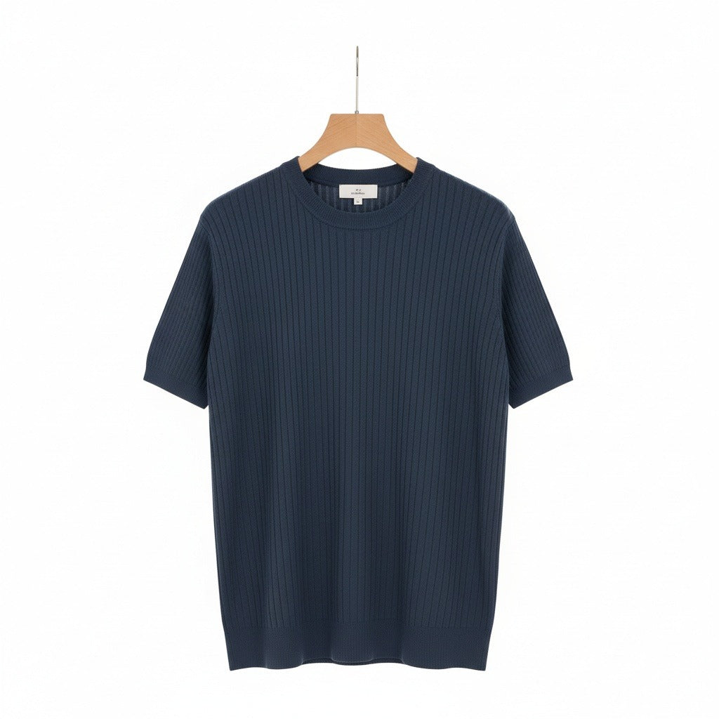 Gilles | T-shirt côtelé col rond
