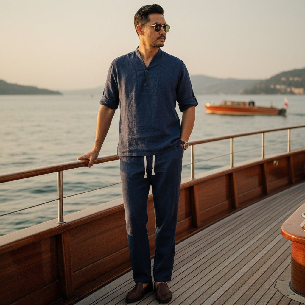 Léandre | Chemise col montant et pantalon