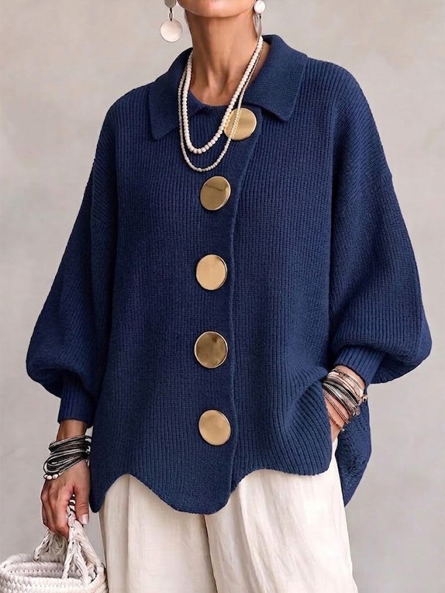 Isadora | Cardigan oversize à col et gros boutons