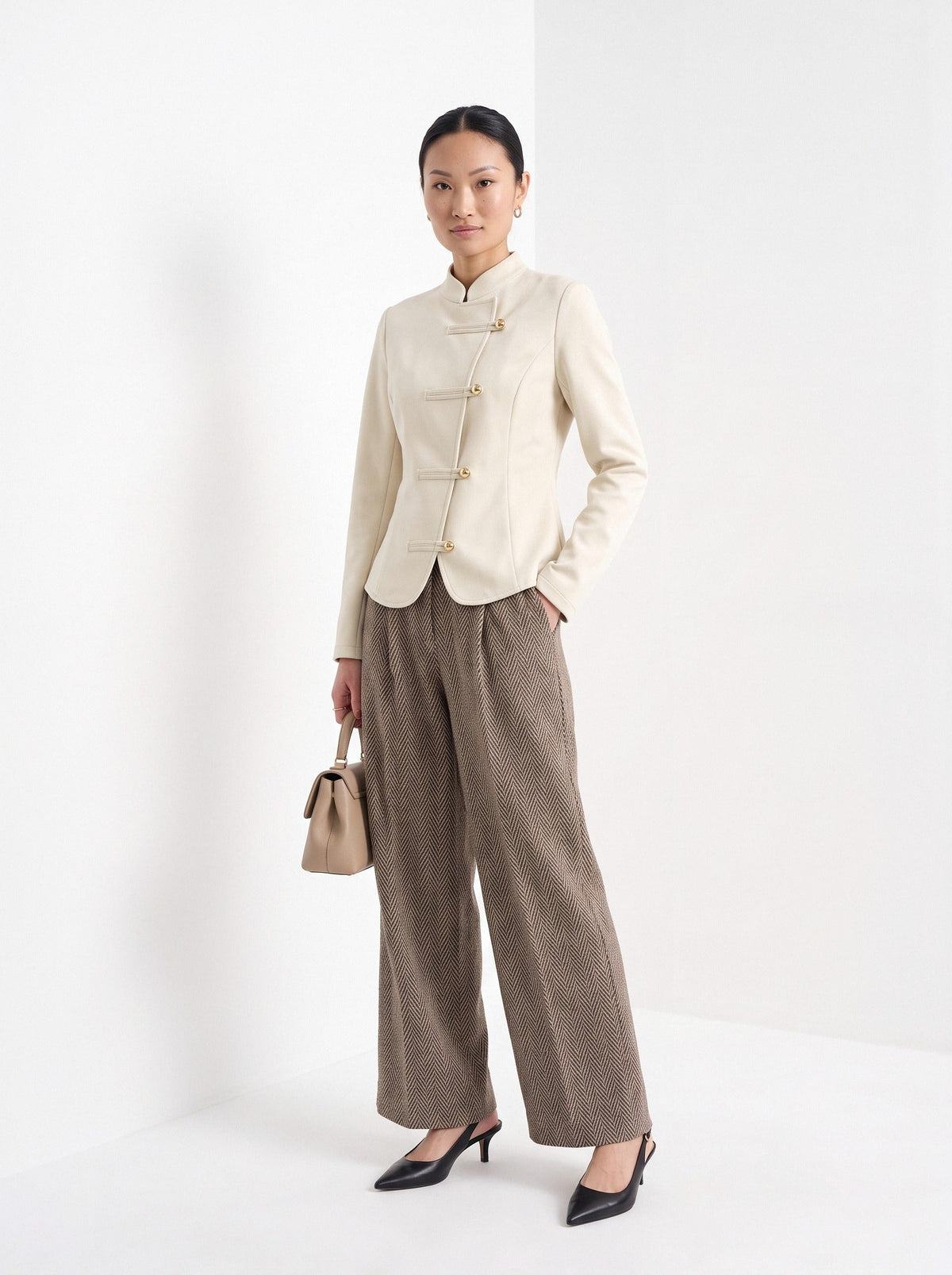 Brune | Veste cintrée col montant